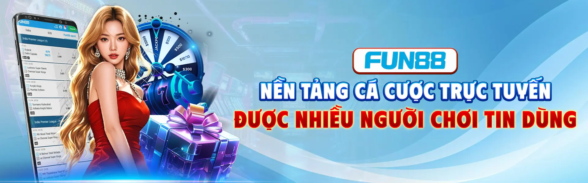 Banner Fun88 chính thức với giao diện xanh hiện đại